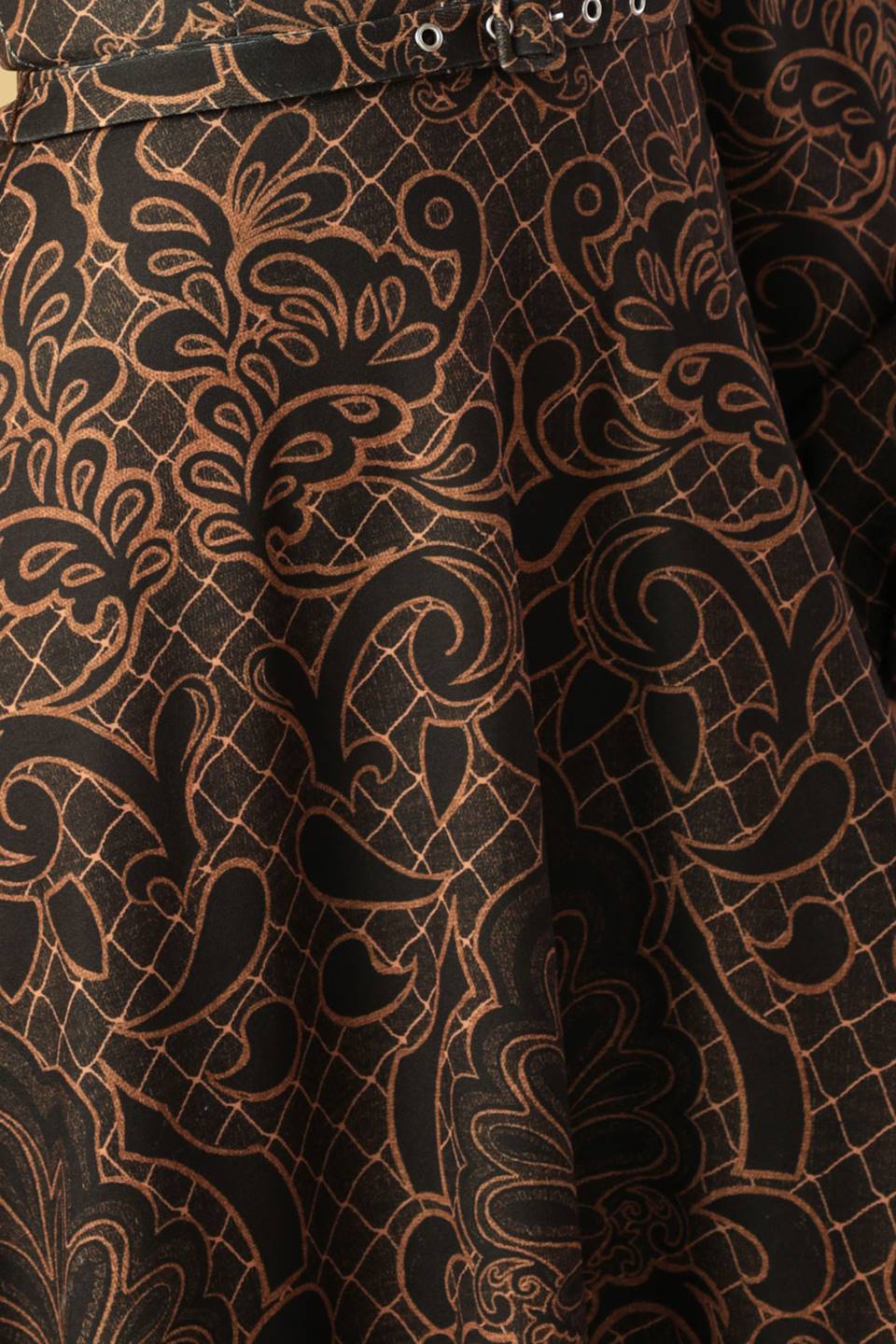 RUSTIC ALLURE MIDI DRESS - BROWN