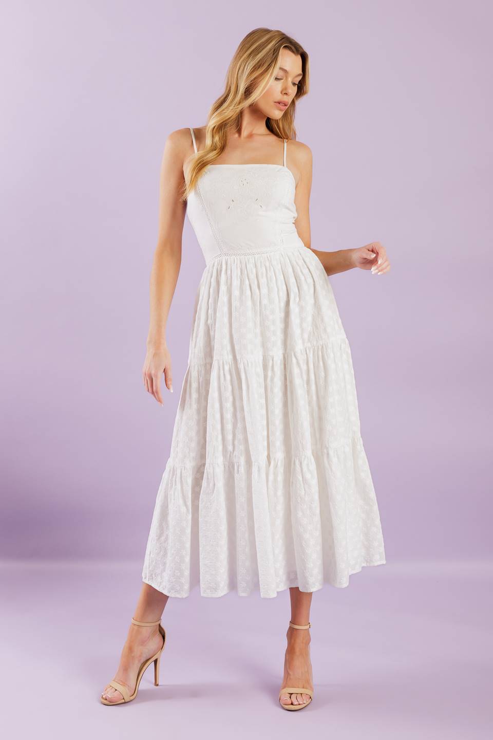 SIZE SMALL, ENCHANTING MOMENTS WOVEN MIDI DRESS -FINAL SALE