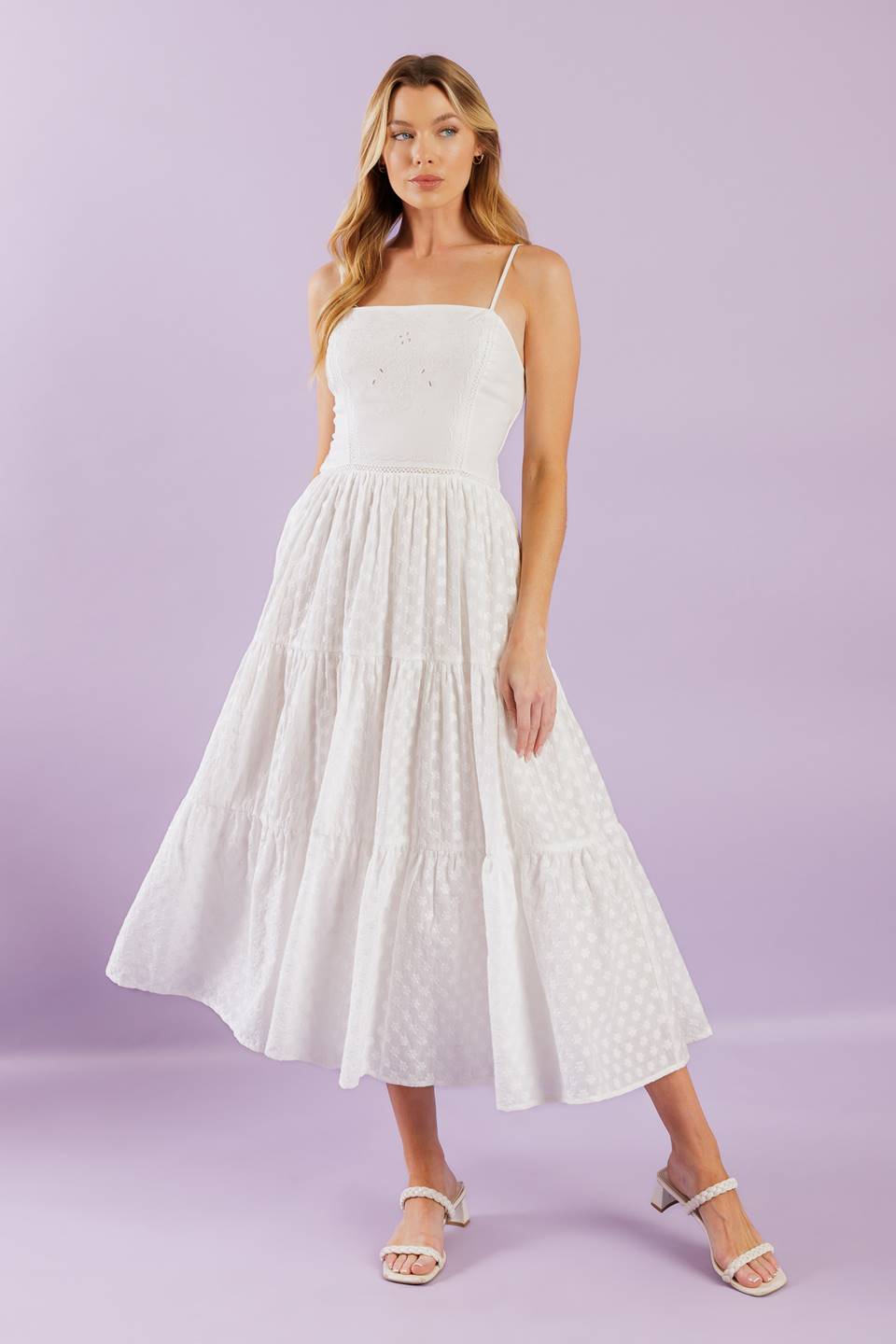SIZE SMALL, ENCHANTING MOMENTS WOVEN MIDI DRESS -FINAL SALE