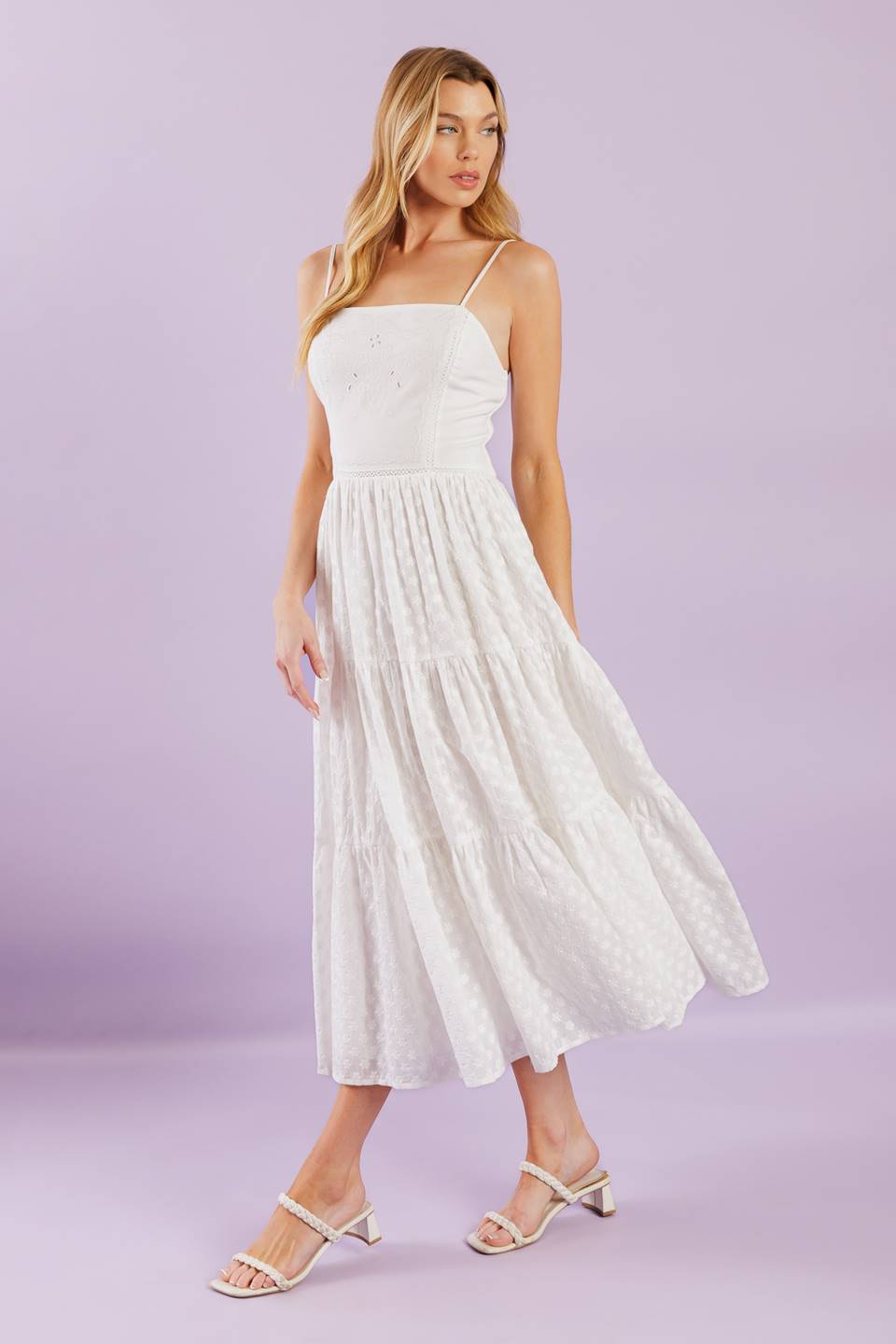 SIZE SMALL, ENCHANTING MOMENTS WOVEN MIDI DRESS -FINAL SALE