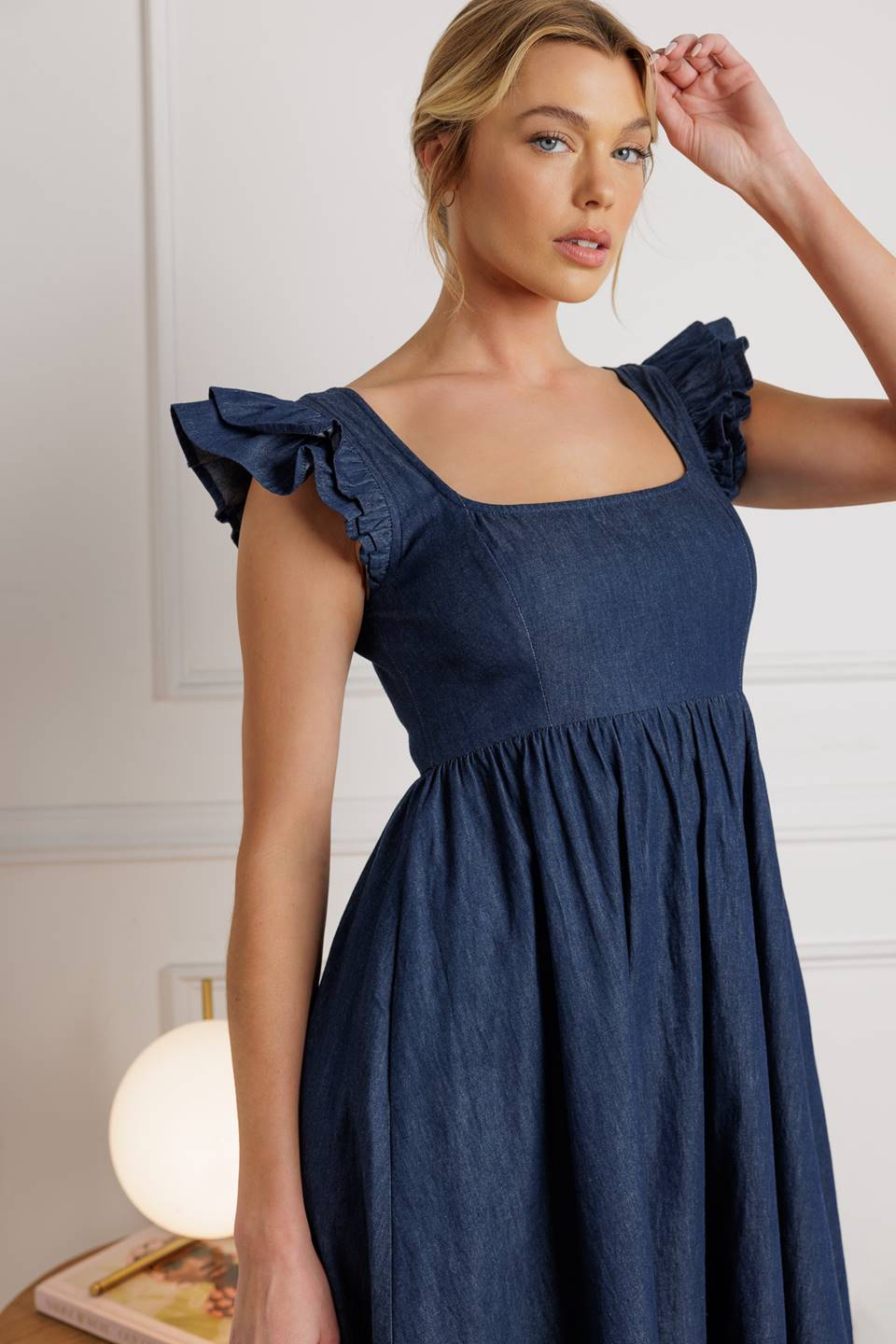 SOUTHAMPTON STROLL CHAMBRAY MIDI DRESS