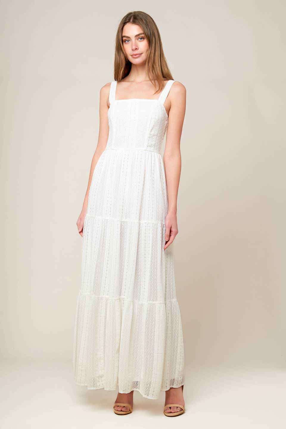 AFTER THE RAIN - WHITE LACE MAXI DRESS