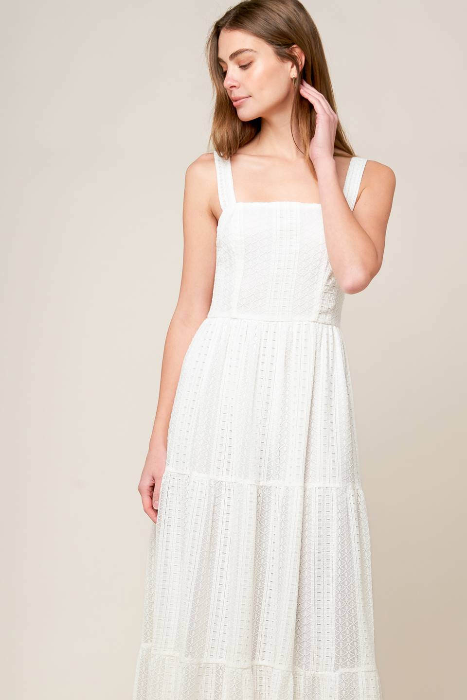 AFTER THE RAIN - WHITE LACE MAXI DRESS