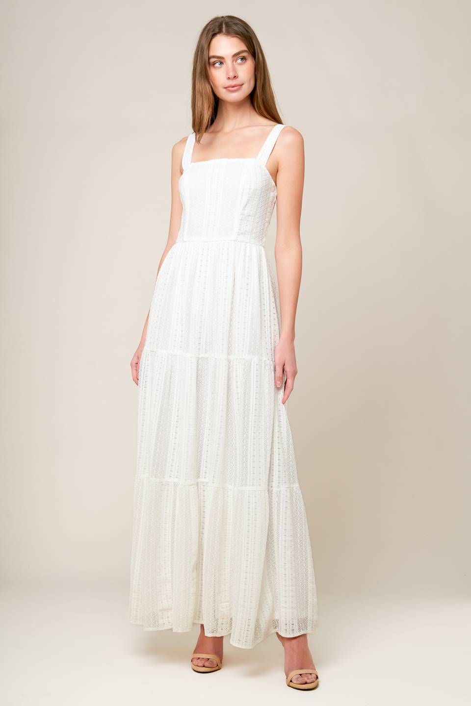 AFTER THE RAIN - WHITE LACE MAXI DRESS