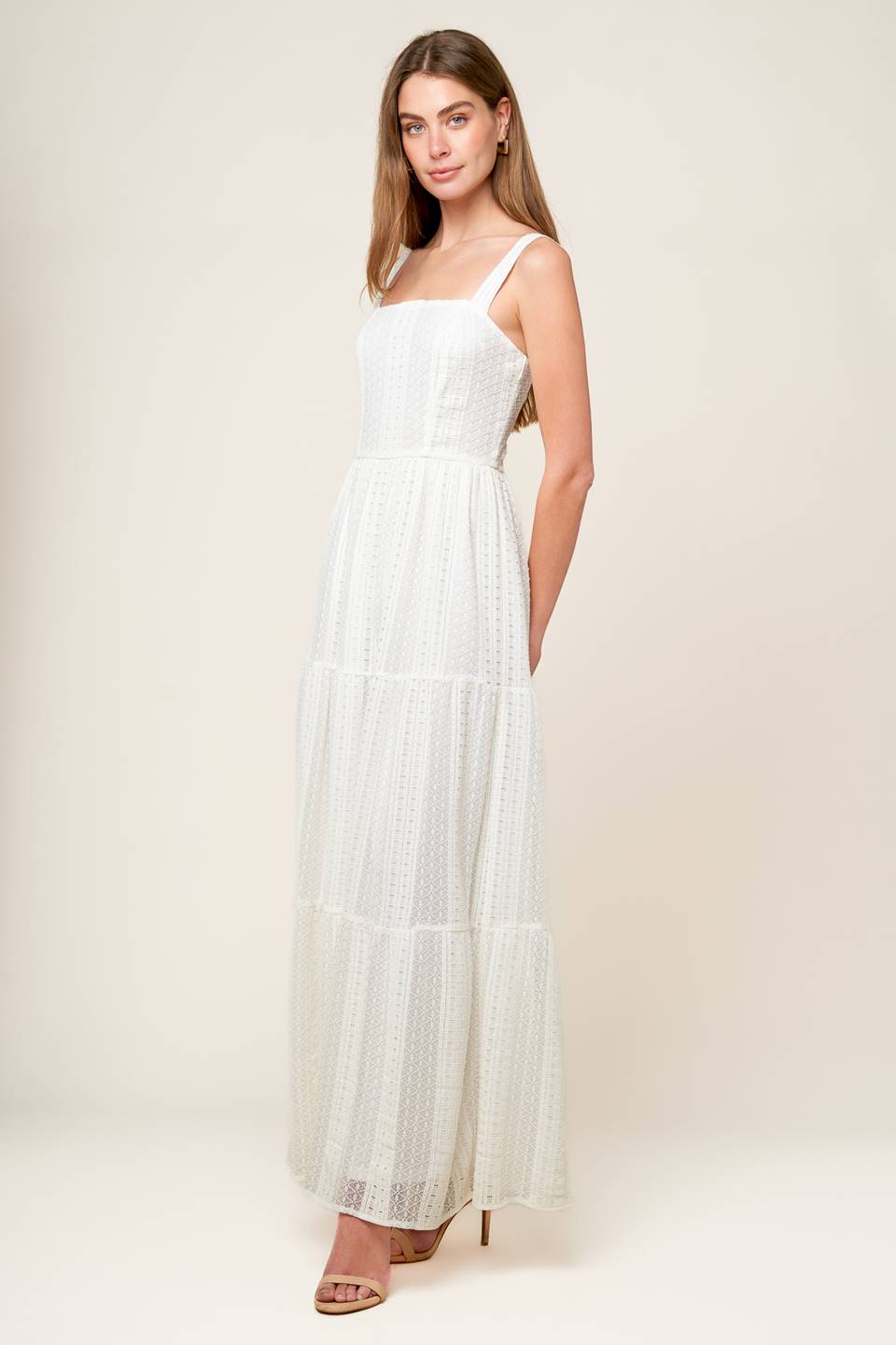 AFTER THE RAIN - WHITE LACE MAXI DRESS