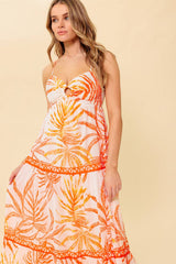 TROPICAL LAGOON O-RING MAXI DRESS