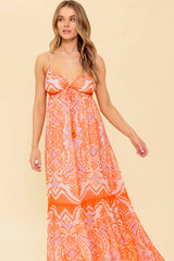 CABANA DAYDREAMS MAXI DRESS - CORAL