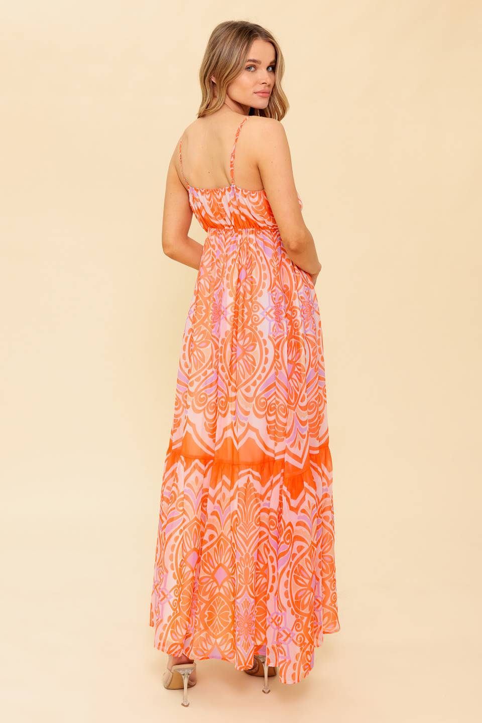 CABANA DAYDREAMS MAXI DRESS - CORAL