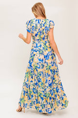 BRIDGEPORT MAXI DRESS - BLUE FLORAL SUMMER DRESS