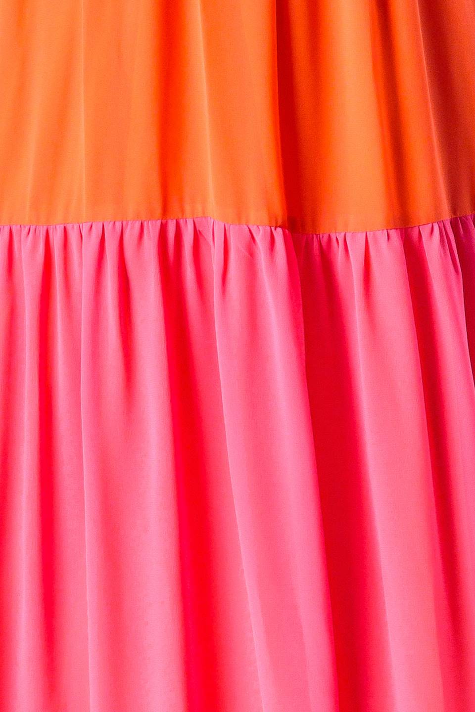 REGAL SUNRISE - PINK & RED COLOR BLOCKED MAXI DRESS