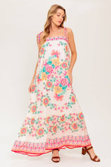 SUMMER GLOW FLORAL MAXI DRESS - IVORY