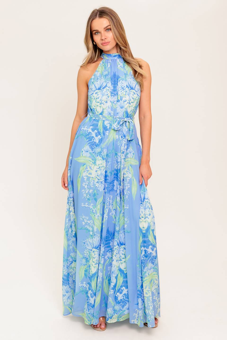 VACAY STATE OF MIND MAXI DRESS - POWDER BLUE