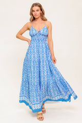 WILDFLOWER RHAPSODY MAXI DRESS - BLUE