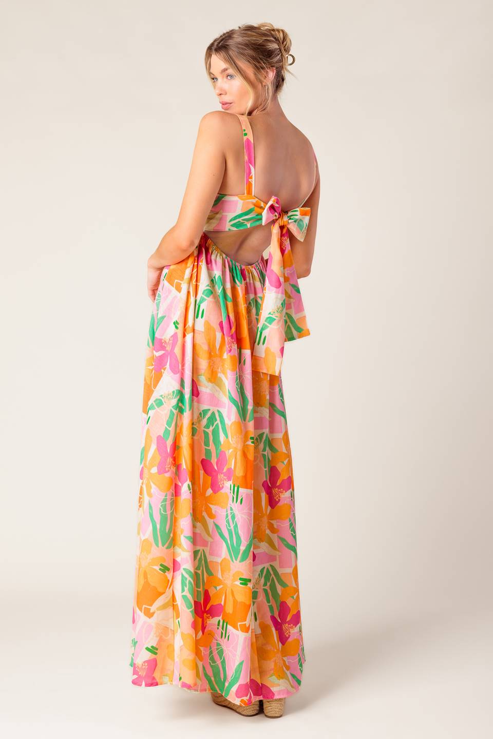 BON VOYAGE MAXI DRESS - PINK & ORANGE