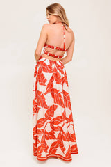 MARLEY MAXI DRESS - TROPICAL HALTER MAXI