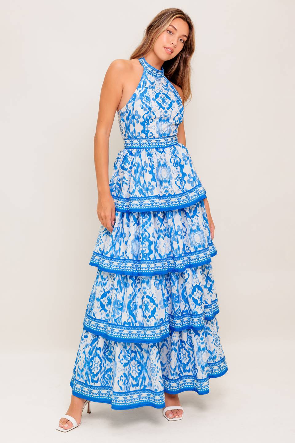 MALLORY TIERED MAXI DRESS - BLUE