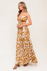 CAMMIE ZEBRA PRINT MAXI DRESS