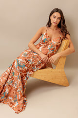 GRACIE MAXI DRESS - BROWN