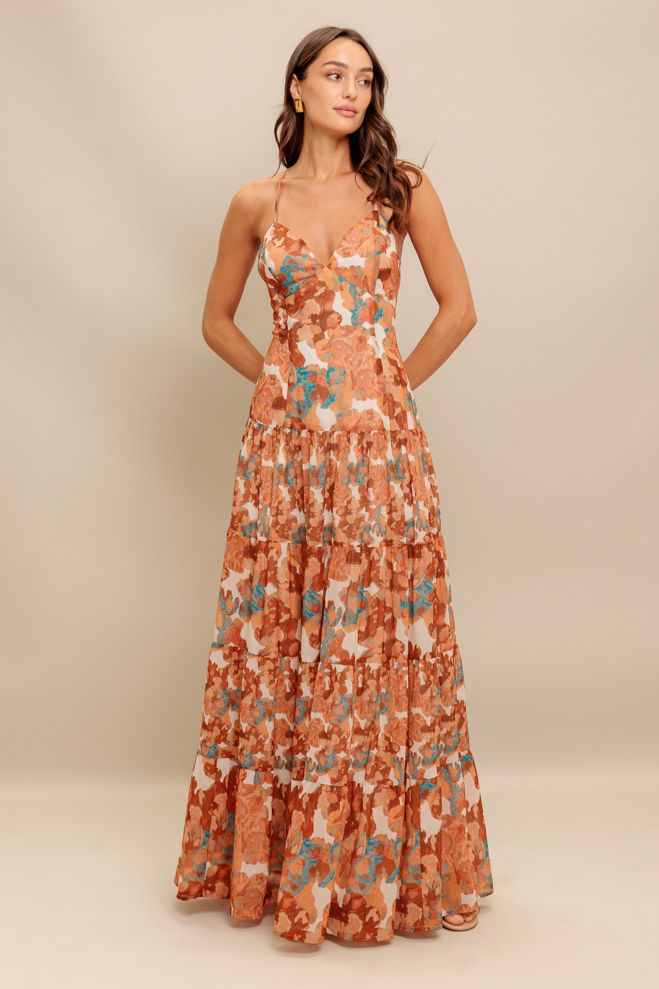 GRACIE MAXI DRESS - BROWN