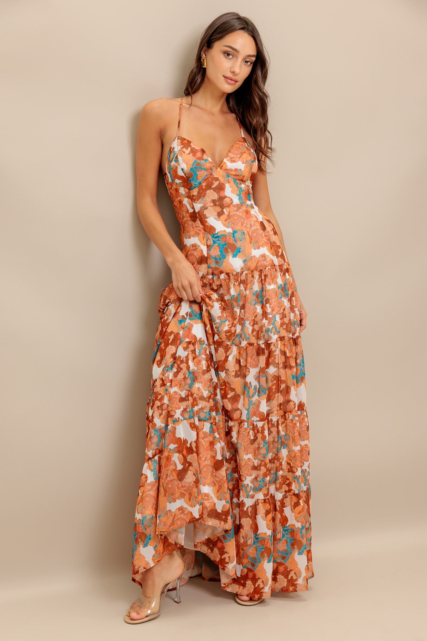 GRACIE MAXI DRESS - BROWN