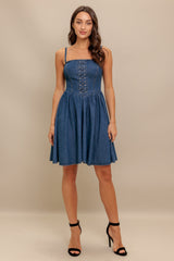 SUMMER RODEO DENIM MINI DRESS