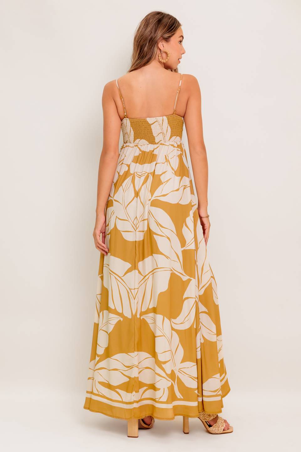 MEREDITH MAXI DRESS - LEAF PRINT