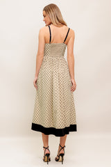 POLKA PASSION MAXI DRESS - TAUPE