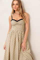 POLKA PASSION MAXI DRESS - TAUPE