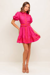 Size Large, VIVA MINI DRESS - FUCHSIA - FINAL SALE