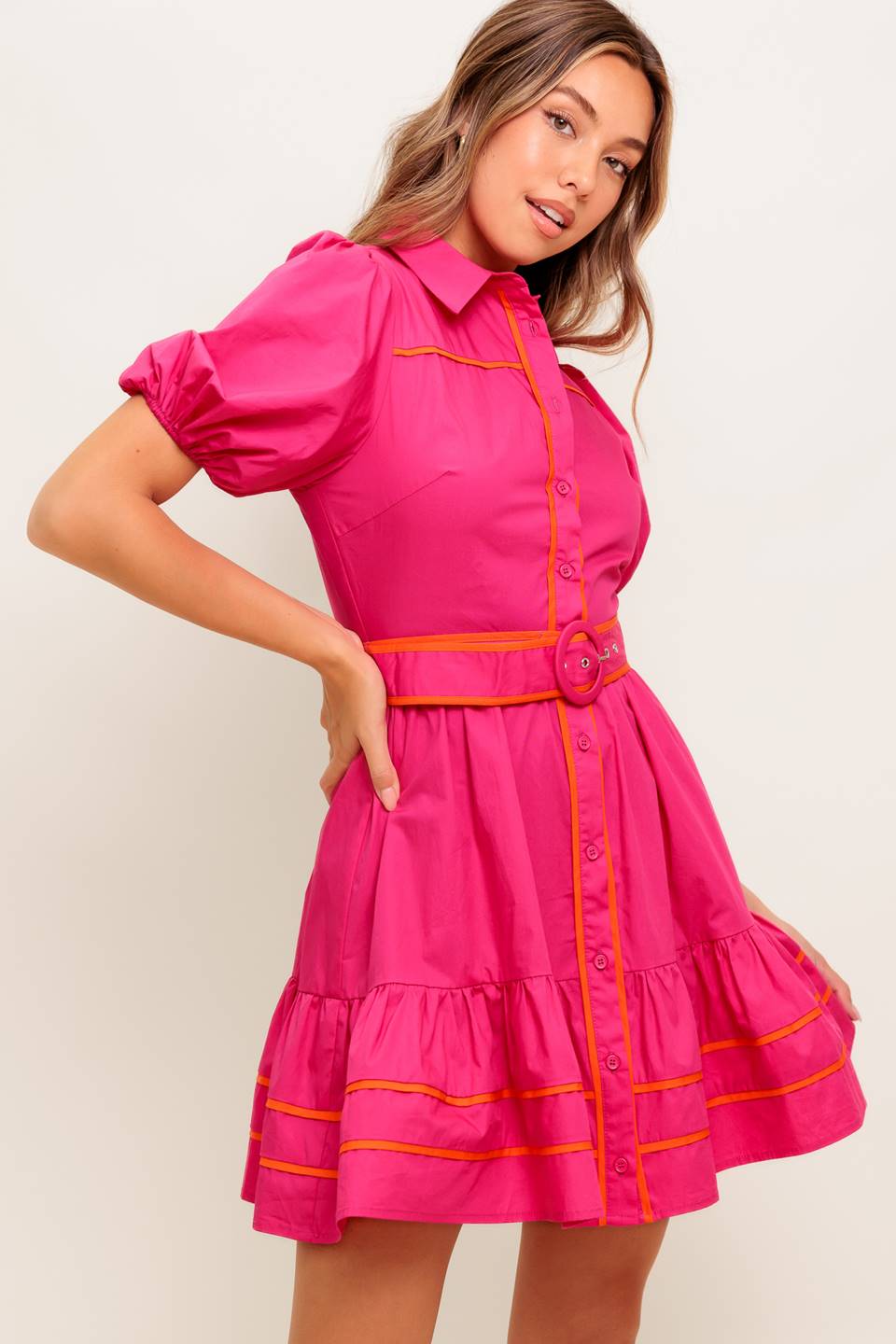 Size Large, VIVA MINI DRESS - FUCHSIA - FINAL SALE