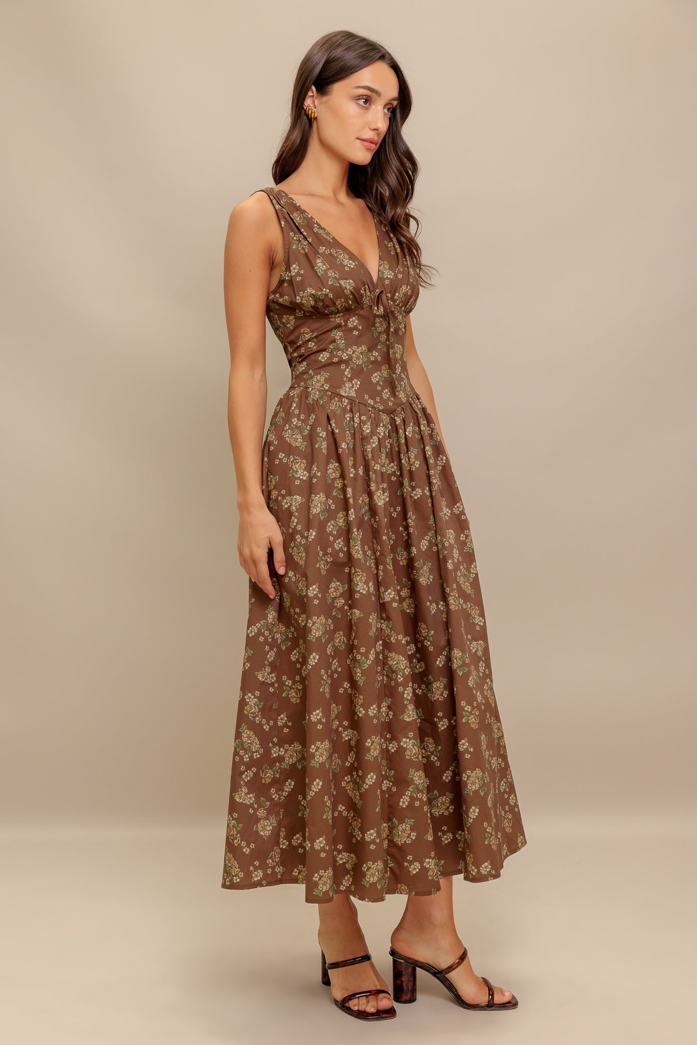 SANDRA BROWN FLORAL MIDI DRESS