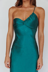 Jessica Satin Maxi Dress - Forest Green