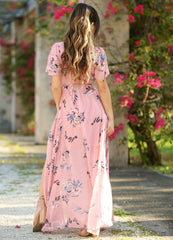Size XS, Kari Wrap Maxi Dress - Pink Floral - FINAL SALE