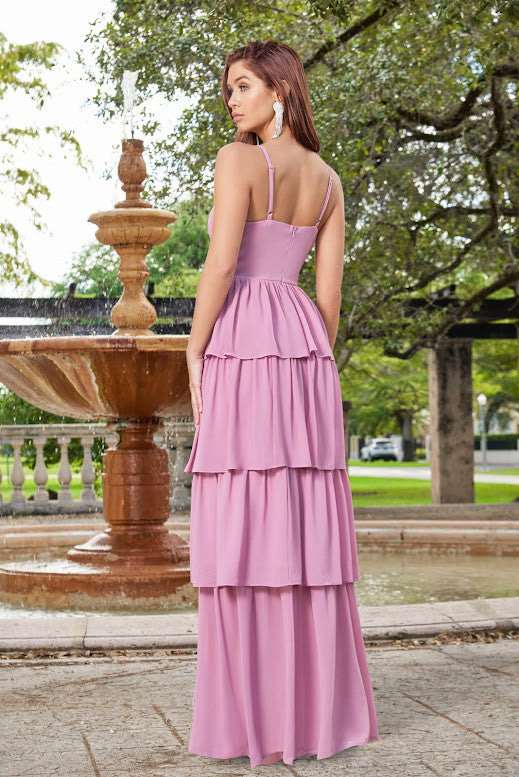 Miriam Tiered Maxi Dress - Mauve