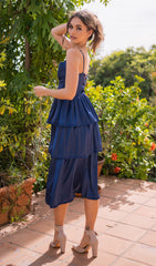 Maeve Corset Midi Dress - Navy