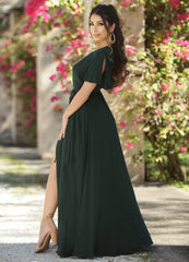 Size XS, Kari Wrap Maxi Dress - Emerald - FINAL SALE