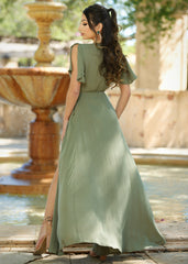 Size XS, Kari Wrap Maxi Dress - Olive - FINAL SALE
