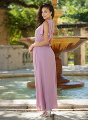Size XS, Kari Wrap Maxi Dress - Mauve - FINAL SALE