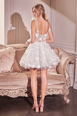 WL081 - WEDDING MINI WITH BEADED FLORAL APPLIQUE - Andrea & Leo