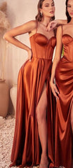 SELMA GOWN - SIENNA - A-LINE LUXE SATIN BUSTIER DRESS