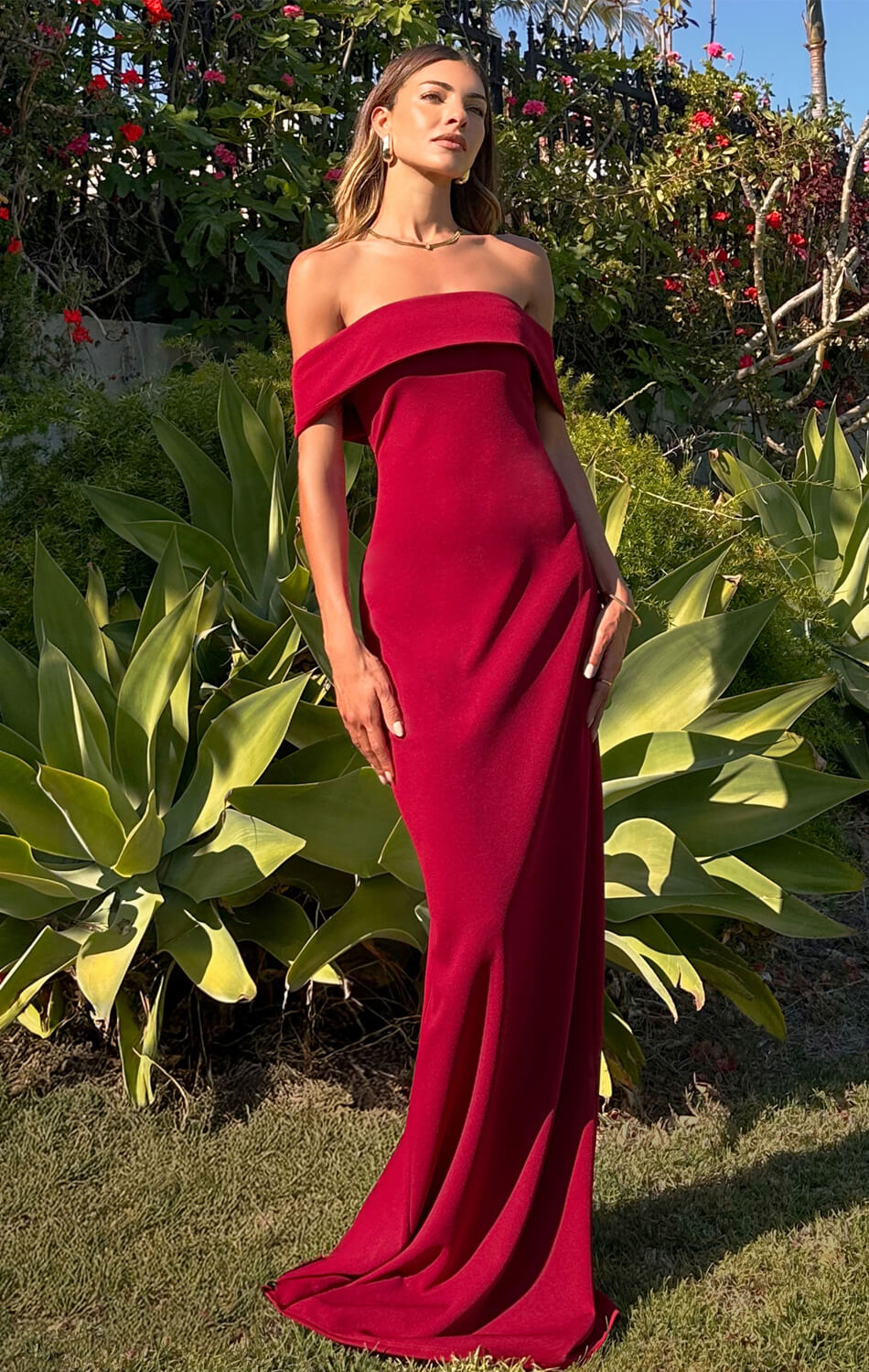 INEZ OFF THE SHOULDER MAXI DRESS