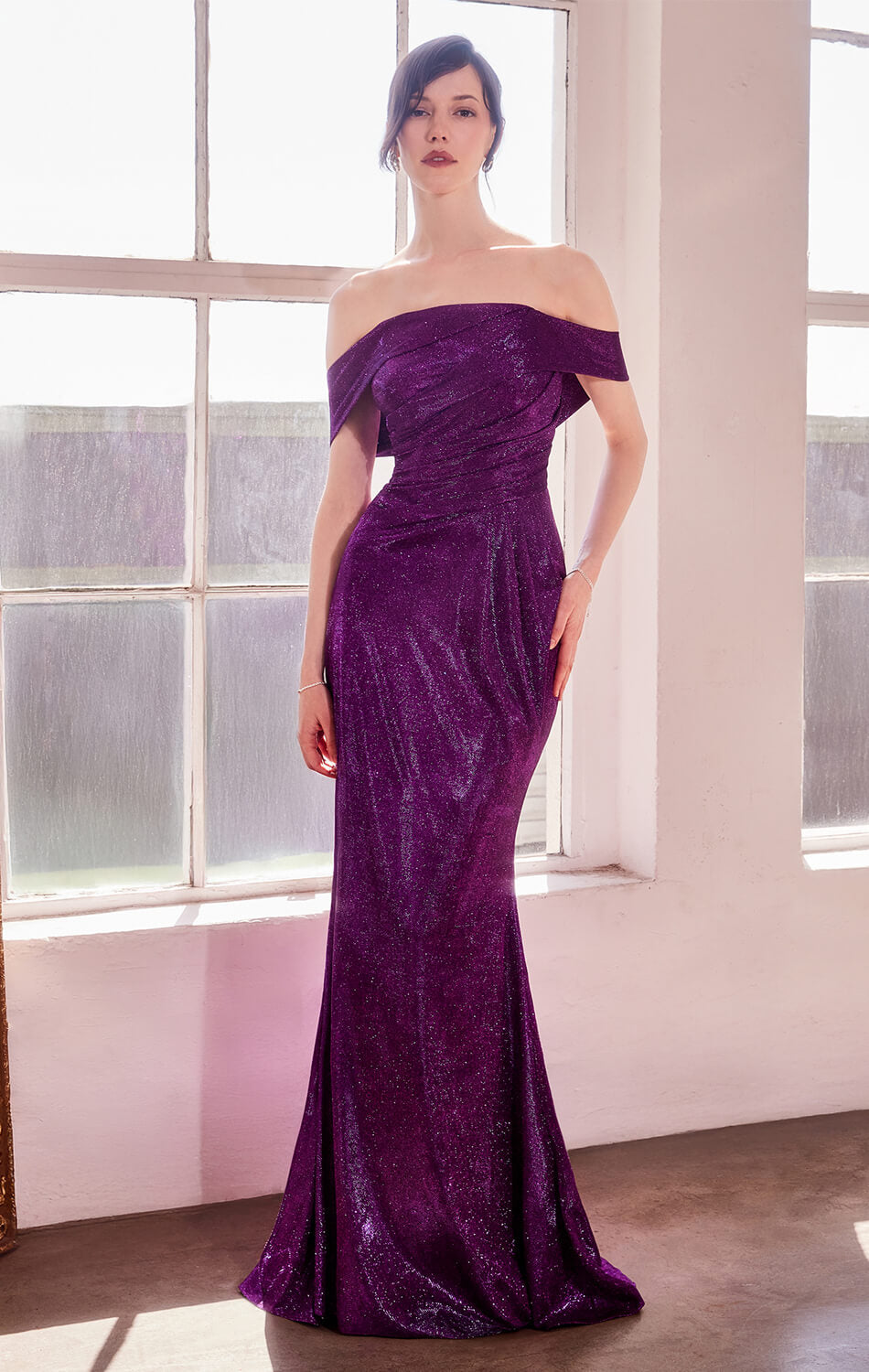 Starlet Gown - Off-the-Shoulder Pleated Dress