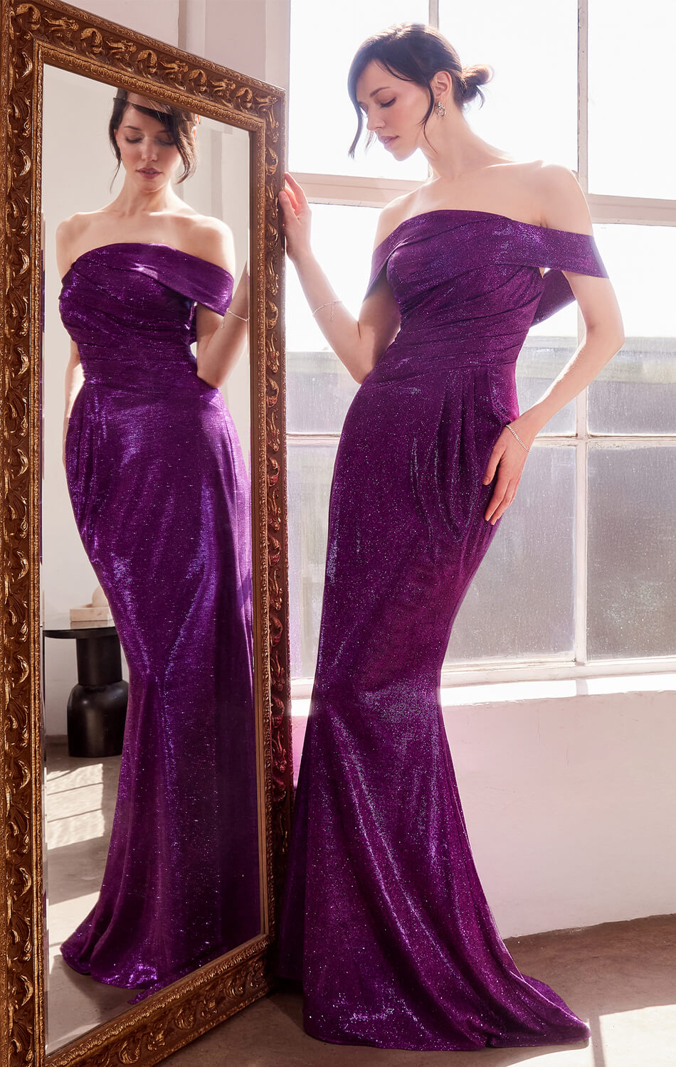 Starlet Gown - Off-the-Shoulder Pleated Dress