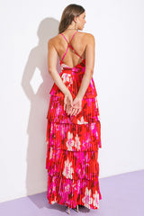 BEYOND AMAZING - RED - PLEATED MAXI DRESS
