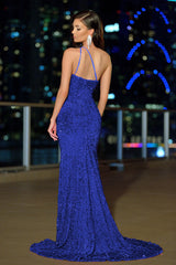 Size Small, Venice Gown - Cobalt Sequin Dress - FINAL SALE