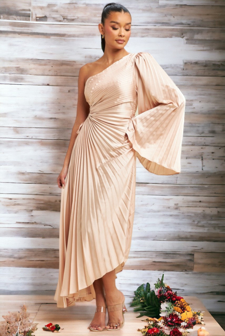 Size Large, Miramar Maxi Dress - Champagne - FINAL SALE