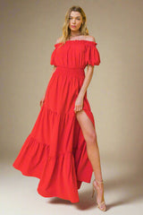 Size Small, OUT IN THE COUNTRY - RED - MAXI DRESS - FINAL SALE