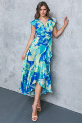 Size Small, LA BEBE WOVEN SATIN MAXI DRESS - FINAL SALE