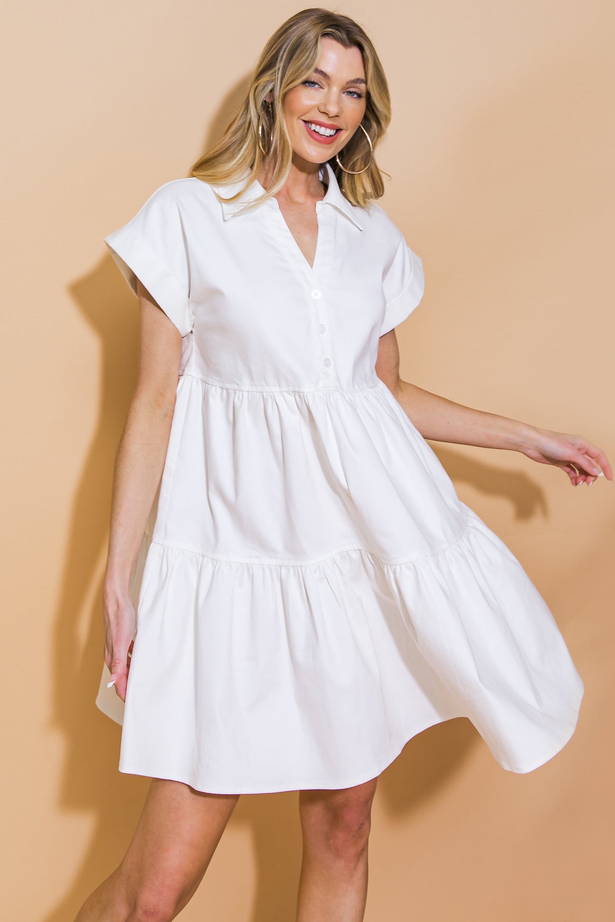 TIMELESS BEAUTY - WHITE SWING DRESS