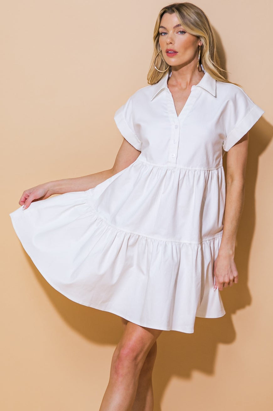 TIMELESS BEAUTY - WHITE SWING DRESS